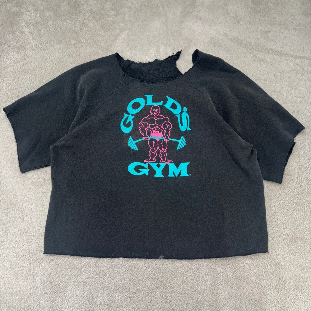 Gold's Gym Black Cropped Logo Tee